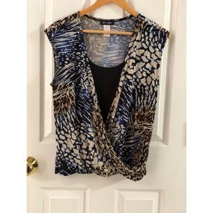 Brittany Black Animal Print Sleeveless Blouse
